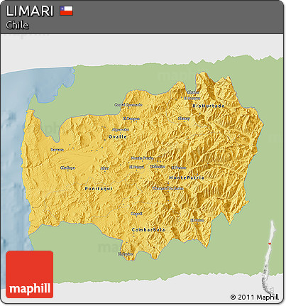 Savanna Style 3D Map of LIMARI, single color outside