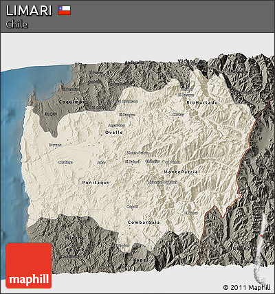 Shaded Relief 3D Map of LIMARI, darken