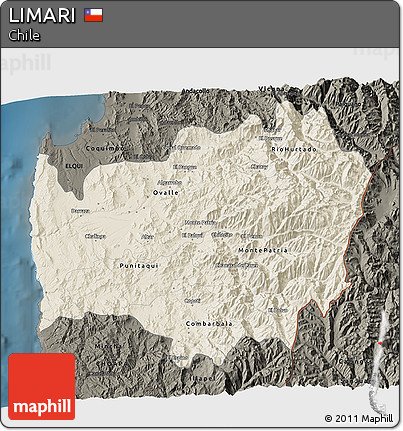 Shaded Relief 3D Map of LIMARI, darken