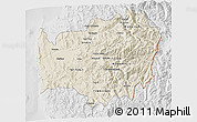 Shaded Relief 3D Map of LIMARI, lighten, desaturated
