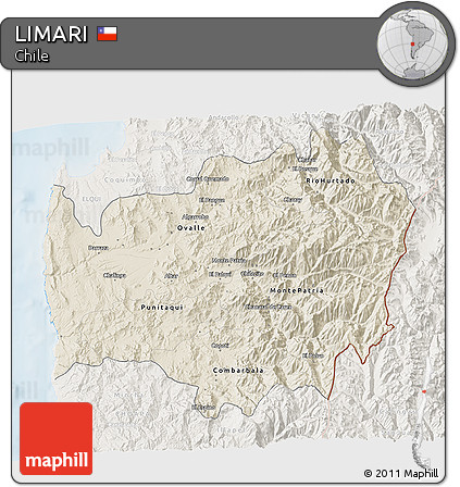 Shaded Relief 3D Map of LIMARI, lighten