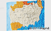 Shaded Relief 3D Map of LIMARI, political outside