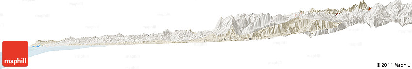 Shaded Relief Horizon Map of LIMARI, lighten