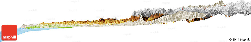 Shaded Relief Horizon Map of LIMARI, physical outside