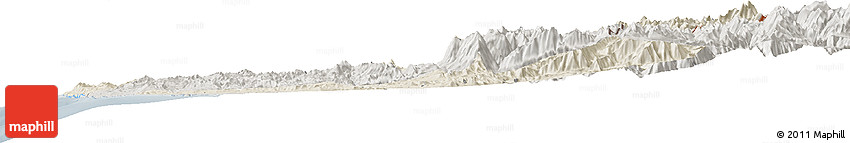 Shaded Relief Horizon Map of LIMARI, semi-desaturated