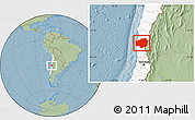 Savanna Style Location Map of LIMARI, highlighted country, hill shading