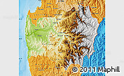 Physical Map of LIMARI, political shades outside