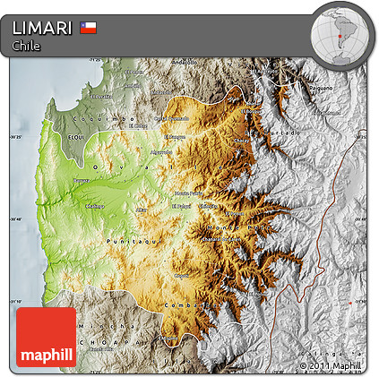 Physical Map of LIMARI, semi-desaturated