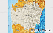 Shaded Relief Map of LIMARI, political shades outside