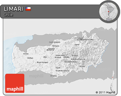 Gray Panoramic Map of LIMARI, single color outside