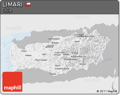 Gray Panoramic Map of LIMARI, single color outside