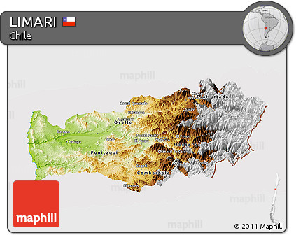 Physical Panoramic Map of LIMARI, cropped outside