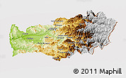 Physical Panoramic Map of LIMARI, cropped outside