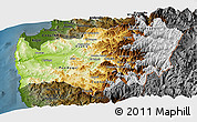 Physical Panoramic Map of LIMARI, darken