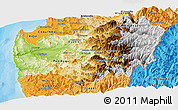 Physical Panoramic Map of LIMARI, political shades outside
