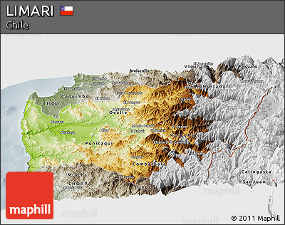 Physical Panoramic Map of LIMARI, semi-desaturated