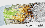 Physical Panoramic Map of LIMARI, semi-desaturated