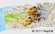 Physical Panoramic Map of LIMARI, shaded relief outside