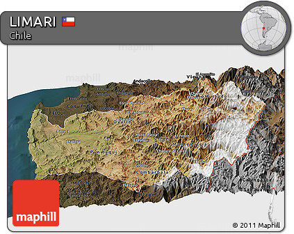 Satellite Panoramic Map of LIMARI, darken