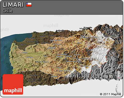 Satellite Panoramic Map of LIMARI, darken