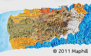 Satellite Panoramic Map of LIMARI, political outside
