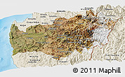 Satellite Panoramic Map of LIMARI, shaded relief outside