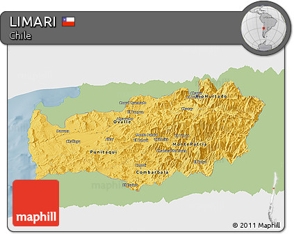 Savanna Style Panoramic Map of LIMARI, single color outside