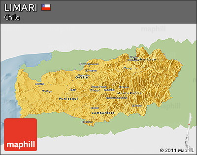 Savanna Style Panoramic Map of LIMARI, single color outside
