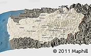 Shaded Relief Panoramic Map of LIMARI, darken