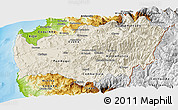 Shaded Relief Panoramic Map of LIMARI, physical outside
