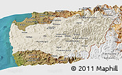 Shaded Relief Panoramic Map of LIMARI, satellite outside