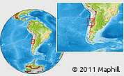 Physical Location Map of Rio Hurtado, highlighted country, highlighted parent region, within the entire country