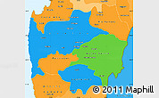 Political Simple Map of LIMARI, political shades outside