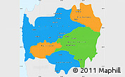 Political Simple Map of LIMARI, single color outside
