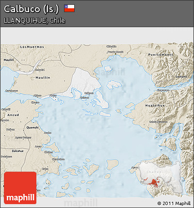 Classic Style 3D Map of Calbuco (Is.)