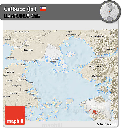 Classic Style 3D Map of Calbuco (Is.)
