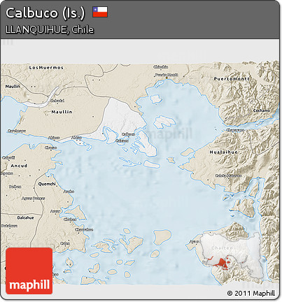 Classic Style 3D Map of Calbuco (Is.)