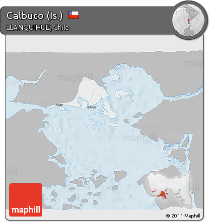 Gray 3D Map of Calbuco (Is.), single color outside