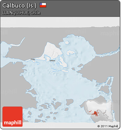Gray 3D Map of Calbuco (Is.), single color outside