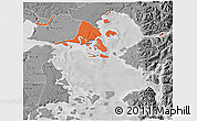 Political 3D Map of Calbuco (Is.), desaturated