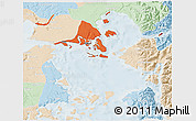 Political 3D Map of Calbuco (Is.), lighten