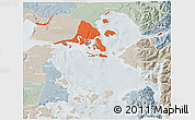 Political 3D Map of Calbuco (Is.), lighten, semi-desaturated