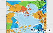 Political 3D Map of Calbuco (Is.)