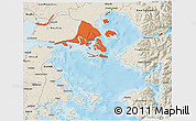Political 3D Map of Calbuco (Is.), shaded relief outside