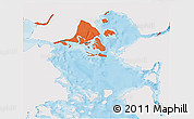 Political 3D Map of Calbuco (Is.), single color outside