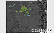 Satellite 3D Map of Calbuco (Is.), darken, desaturated