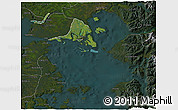 Satellite 3D Map of Calbuco (Is.), darken