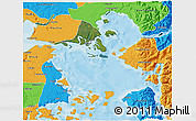 Satellite 3D Map of Calbuco (Is.), political outside