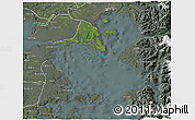 Satellite 3D Map of Calbuco (Is.), semi-desaturated