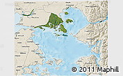 Satellite 3D Map of Calbuco (Is.), shaded relief outside